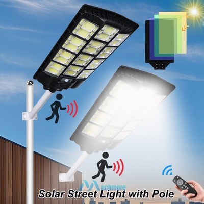 8700W Commercial Solar Street Light 1392LED Dusk to Dawn Outdoor Lighting+Pole