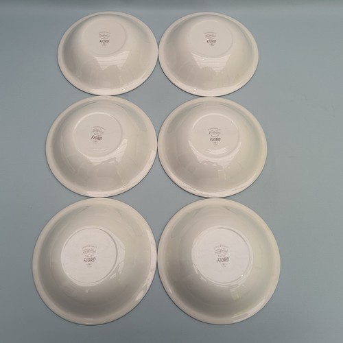 VTG Rörstrand Sweden Fjord Soup Dessert Bowls Blue On White Carl-Harry Stålhane - Picture 6 of 16