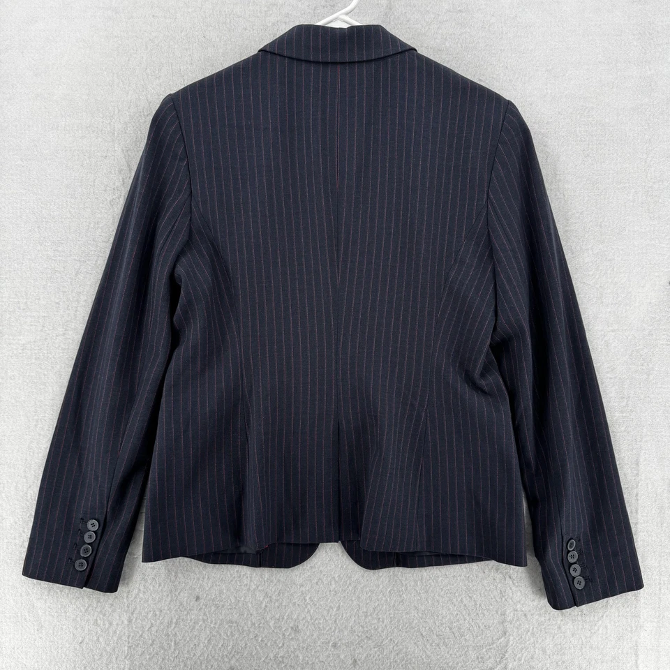 Liz Claiborne Blazer Womens 10 Pinstripe One Button Lined Career Jacket Workwear - Image 2 of 4