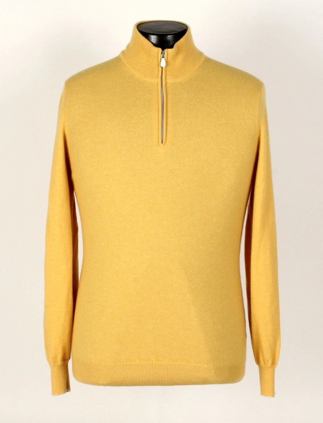 Brunello Cucinelli — Brunello Cucinelli 100% Cashmere 1/2 Zip Sweater - Yellow - M - $1400 Retail