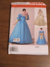 SIMPLICITY COSTUME PATTERN 1728 SIZE 4 - 12