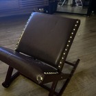 Rocking Wooden Foot Stool Foot Rest Foldable Upholstered Burgundy 