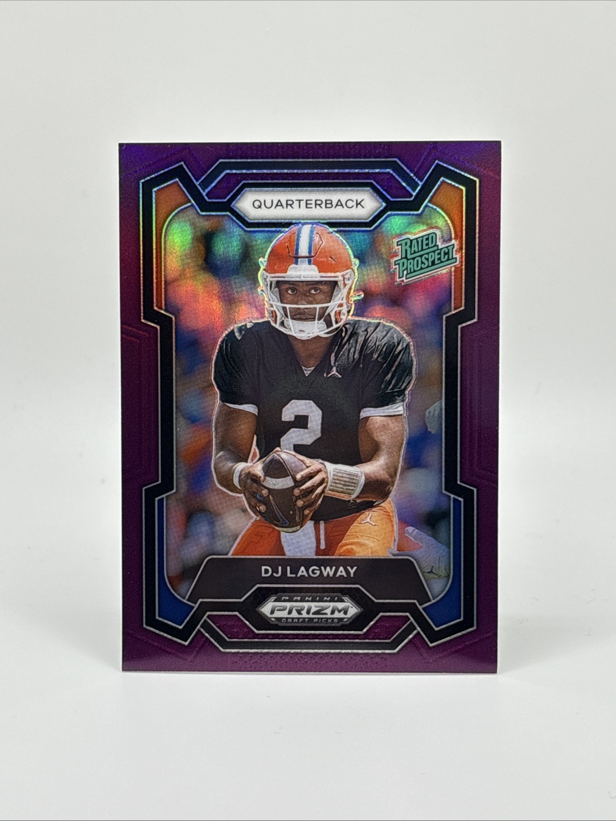 2024 Panini Prizm Draft Picks DJ Lagway Rated Prospect Purple /75