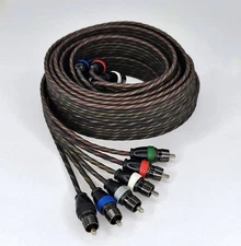 Sky High Car Audio 6 Channel Twisted RCA 18ft Cables Coated Car Audio