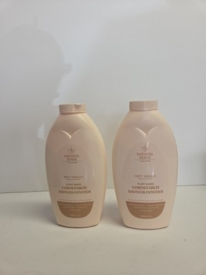 2 Bottles  Natural Sense Plant Based Shower Powder Soft Vanilla Scent 10.oz #404
