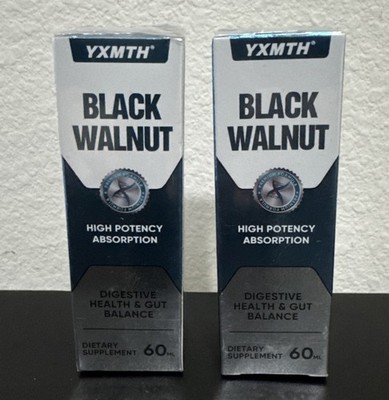 2x Black Walnut Gut Balance Digestive Health LIQUID DROPS.  Exp: 8/17/28