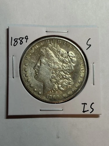 1889-S MORGAN SILVER DOLLAR AU/UNC DETAILS TOUGH DATE SAN FRANCISCO MINT