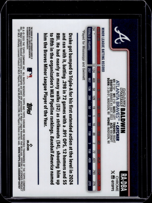 2025 Topps Chrome Rookie Autographs Drake Baldwin | eBay