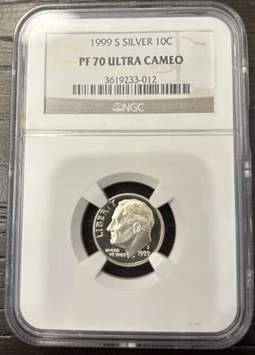 1999-S 10c SILVER NGC PF70UCAM PROOF ROOSEVELT DIME ULTRA CAMEO PR 70