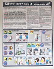 Safety Card Atlas Air Boeing 747-400-3 Rev.6/21/21