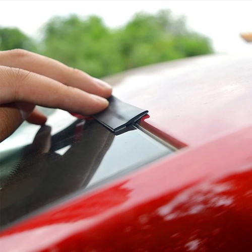 1pc Black Car Windshield Roof Rubber Seal Strips Noise Insulation Sticker 2M - Foto 2 di 17
