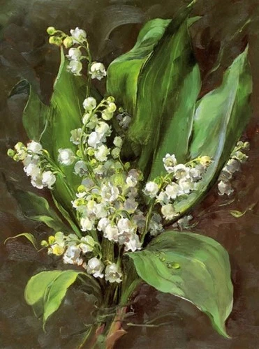 Anne Cotterill Art Blank Greeting/ Birthday Card  Lily of the Valley Flowers