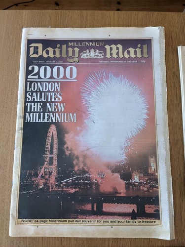 Millennium 1st January 2000 The Times Daily Mail Guardian Lot UK Newspapers - Picture 2 of 7