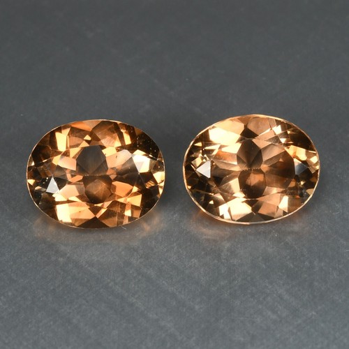 6.06Ct (10X8) Oval Pair 2Pcs Stunning Beautiful Natural Champagne Topaz - Picture 2 of 2