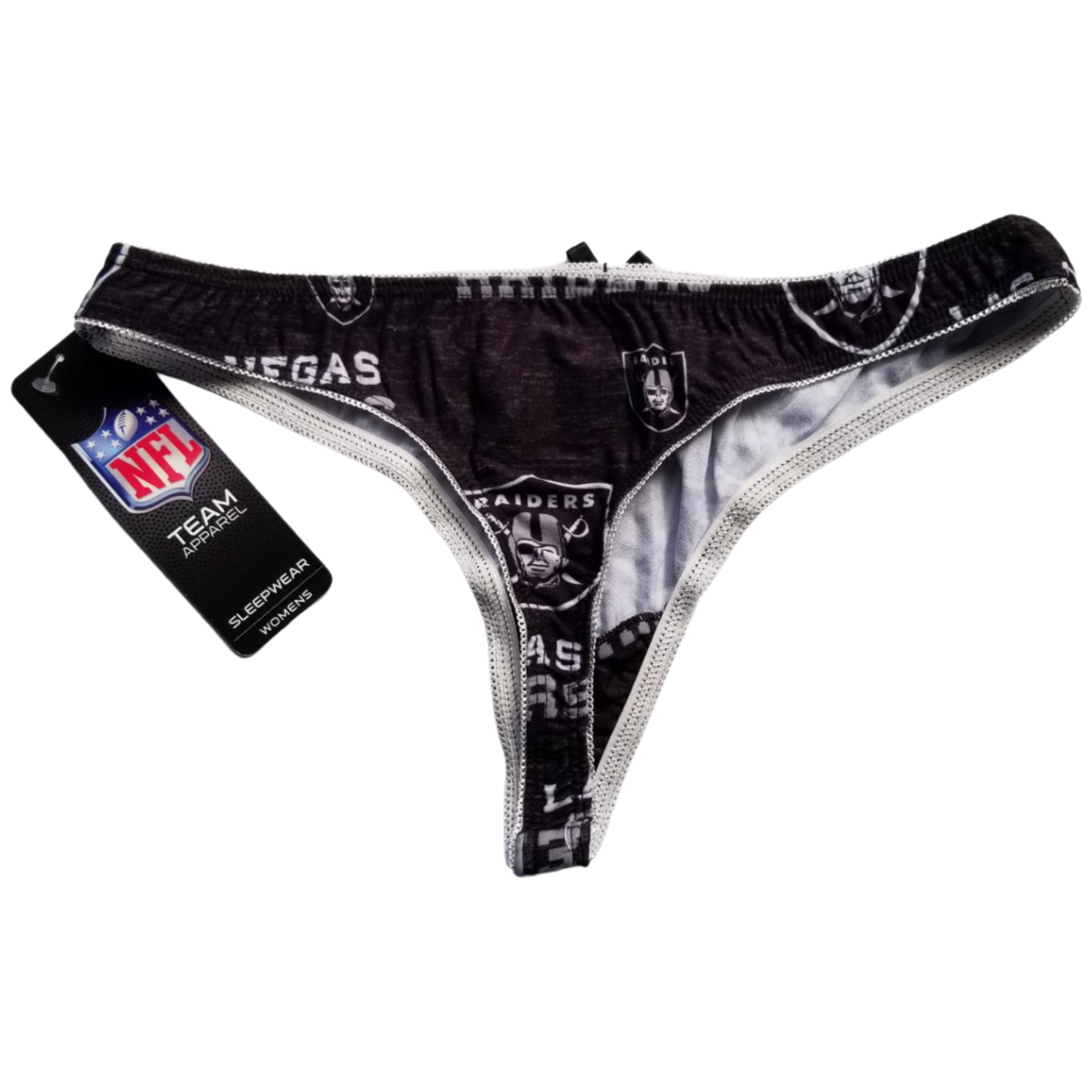 NFL Las Vegas Raiders women's thong all over print black color | eBay