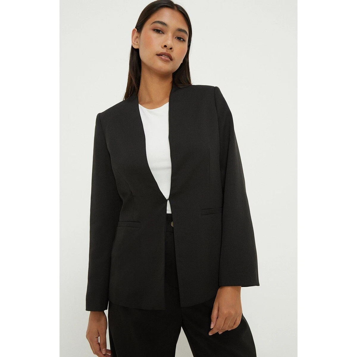 Dorothy Perkins Womens Ladies Collarless Petite Blazer DP4043 eBay