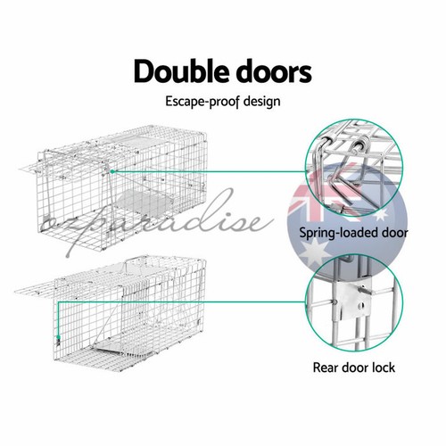 66cm Animal Trap Folding Cage Humane Live Catch Possum Fox Rat Rabbit Bird Koala - Picture 5 of 11