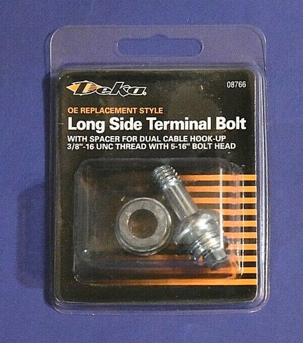 New Side Post Battery Terminal Long Bolt & Spacer 3/8"-16 GM Cars Trucks - Picture 1 of 7