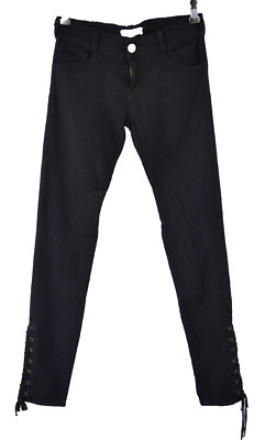 Aktuelle Elliot Jeans schwarz Skinny Ösen Schnürung Ankle Stretch tiefschwarz Gr. 25
