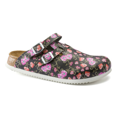 Birkenstock Clog Kay Superlauf, Birko-Flor, Blooming Roses Black, Weite schmal,