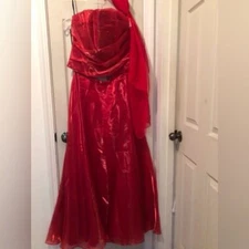Aspeed red hot 2 piece corset & skirt prom / evening / holiday /dress med