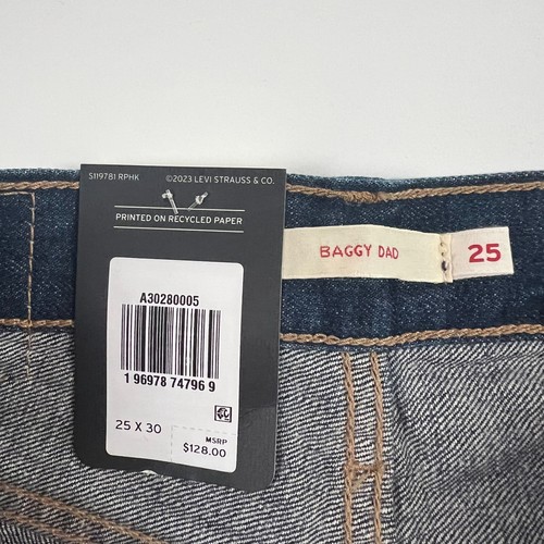 Levi's WellThread Women Baggy Dad Straight Leg Mid Rise Jeans Blue NWT - Picture 7 of 10