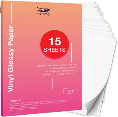 premium printable vinyl sticker paper for your inkjet or laser printer 15 glos 313039231285 ebay