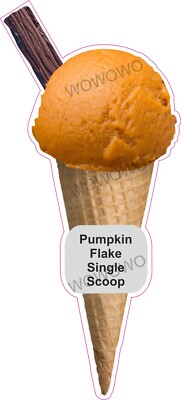 Eiswagen Aufkleber Pumpkin Flake Single Scoop Kegel Waffel Anhänger Decals