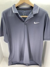 Nike Dri-fit Polo Shirt Men Sz XL Gray Short Sleeve Button Pullover Golf Casual