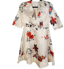 BRAND NEW OC ORDER PLUS Retro Floral Midi Dress V-Neck A-Line Womens Size XL