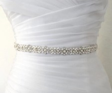 Braut Hochzeit Brautjungfernkleid Perle Kristall dünne Applikation für Gürtelschärpe 45cm