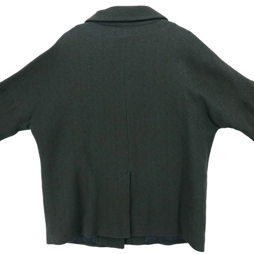 Comtpoir Des Cotonniers Dark Green Narah Wool Blend Woven Coat Jacket 44 - US 12 - Picture 6 of 10