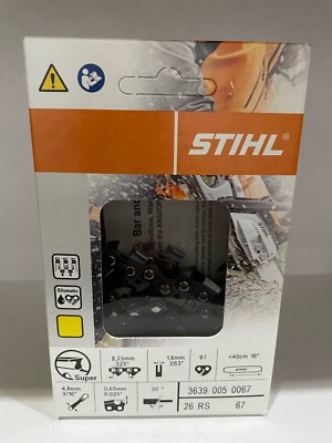 26RS 67 STIHL NEW CHAINSAW CHAIN SAW 16 in. .325 .63 67 16 INCH BLADE AGGRESSIVE