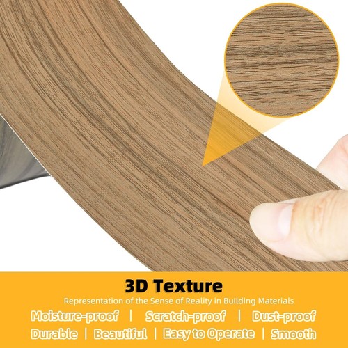 DIY Natural Walnut Wallpaper Repair Tape, 24"x 15ft Self-Adhesive Wood Finish - Picture 7 of 9