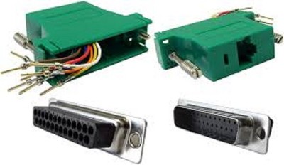 DB25-Female to RJ45 (8 wire) RS232 Modular Adapter Green