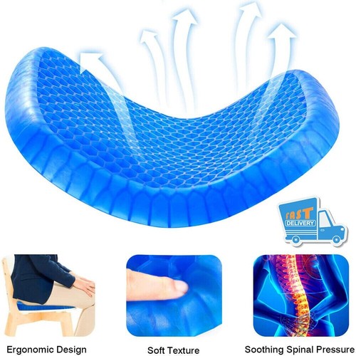 Honeycomb Breathable Gel Seat Cushion Mat for Pressure Back Tailbone Pain Relief - Picture 15 of 16