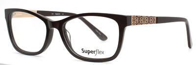 SUPERFLEX SF-485 C1 Brown Gold Womens Cat Eye Eyeglasses 54-17-140 B:37