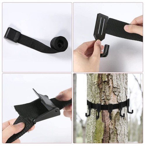 Heavy Duty Tree Strap And Hook Set Reliable Gear Hanger For Hunting Enthusiasts - Picture 2 of 7