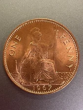 RARE 1967 One Penny Coin Uncirculated 