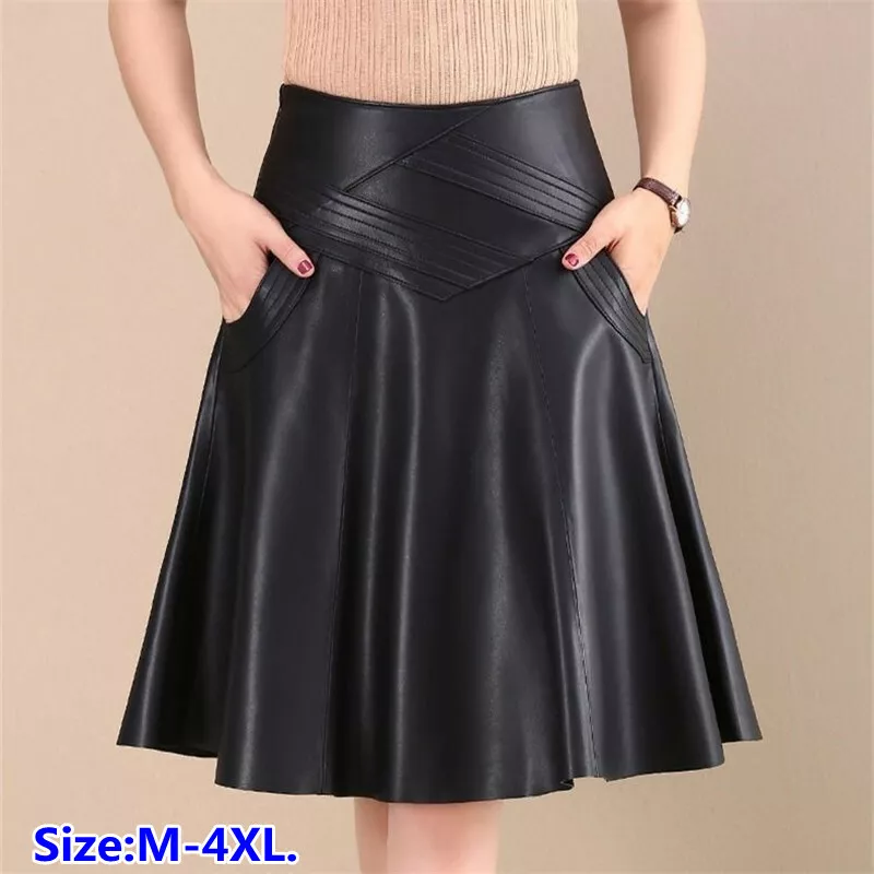 Plus size top pu skirt