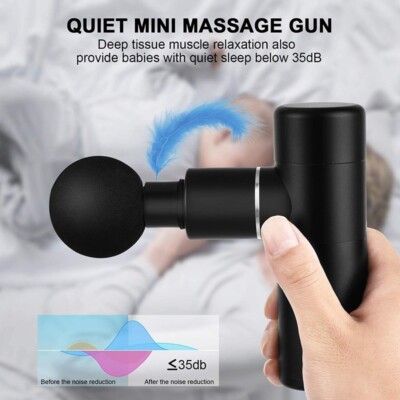 T GUN MINI MASSAGER 30 Speeds Rechargeable 3800RPM ABS LIGHTWEIGHT Case Include