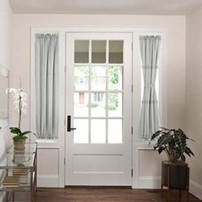 Non-See-Through Sidelight Curtains for Front Door Privacy 25"W x 72"L Dove