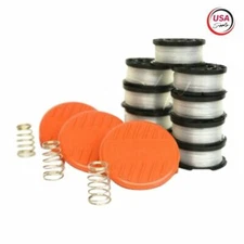 Black & Decker replacement 12 PACK -Trimmer Spools & Caps/Springs  .065 AF-100