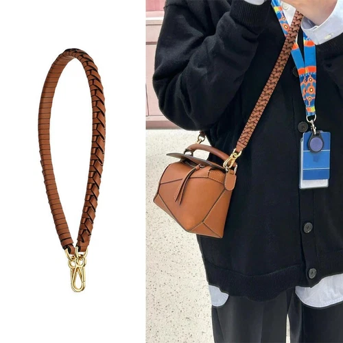 Vachetta Leather Crossbody Shoulder Armpit Strap Fit Loewe Puzzle Handle Bag