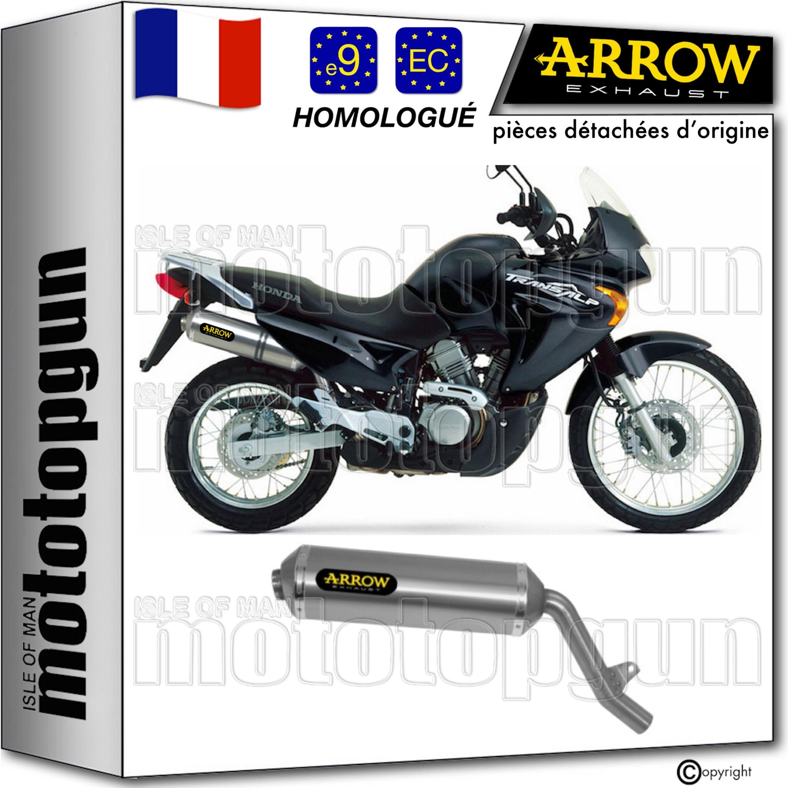 Échappement Arrow Transalp 650 gain de poids et sonorité rauque pour Honda XL650V 2006