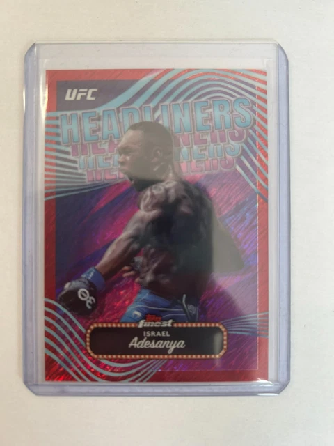 65 TOPPS FINEST UFC 2024 ISRAEL ADESANYA  HEADLINERS RED SHIMMER .