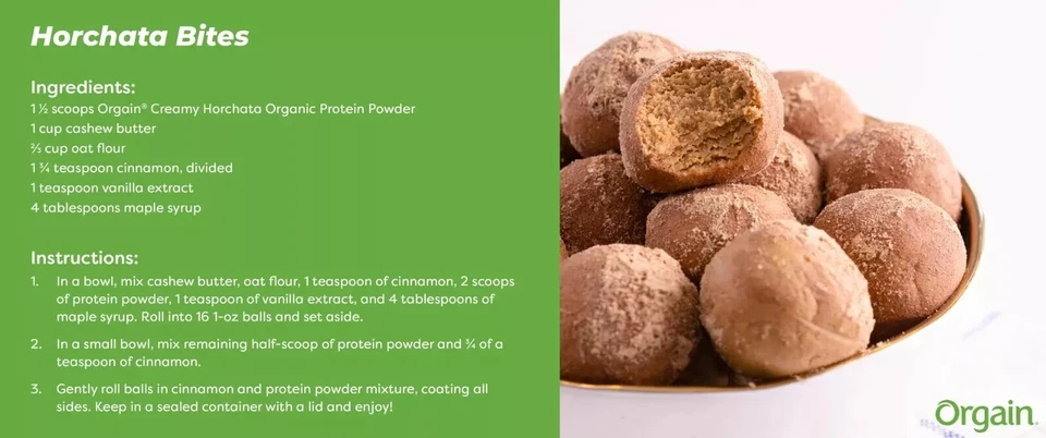 Proteína vegetal orgánica en polvo Orgain USDA, horchata cremosa, 2,74 libras Foto 2 de 4