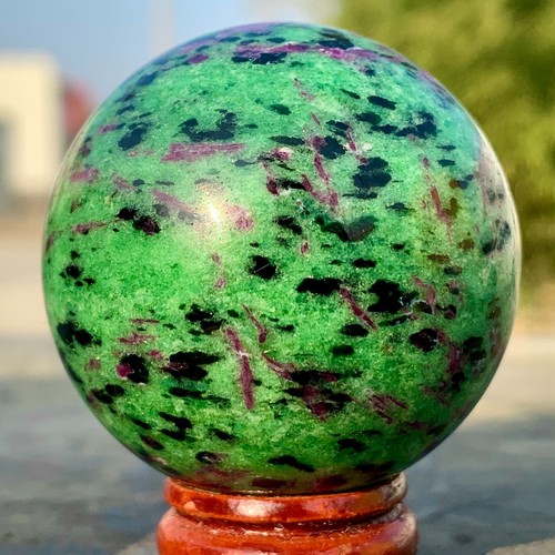 167G Natural green Ruby zoisite (anylite) crystal sample Healing ball-+- - Afbeelding 15 van 23