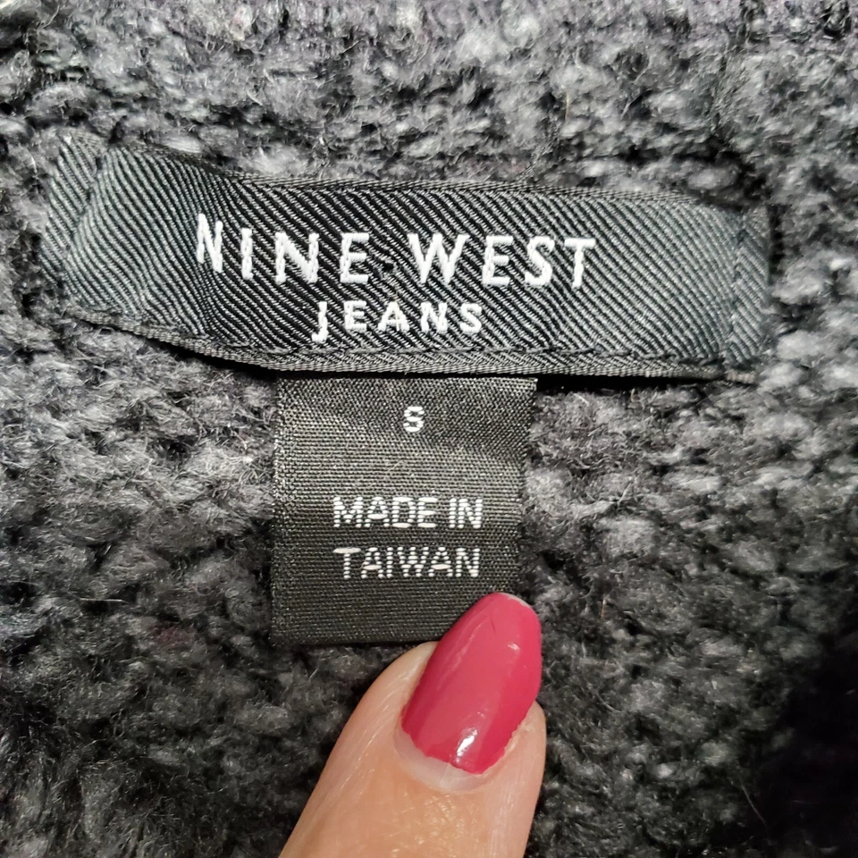 Vestido Suéter Nine West Jeans Para Mujer Talla Pequeña Gris Sin Mangas Capucha Cuello Foto 3 de 4