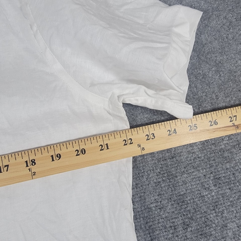 UNTUCKit Shirt Mens L White Linen Wrinkle Resistant Short Sleeve Button